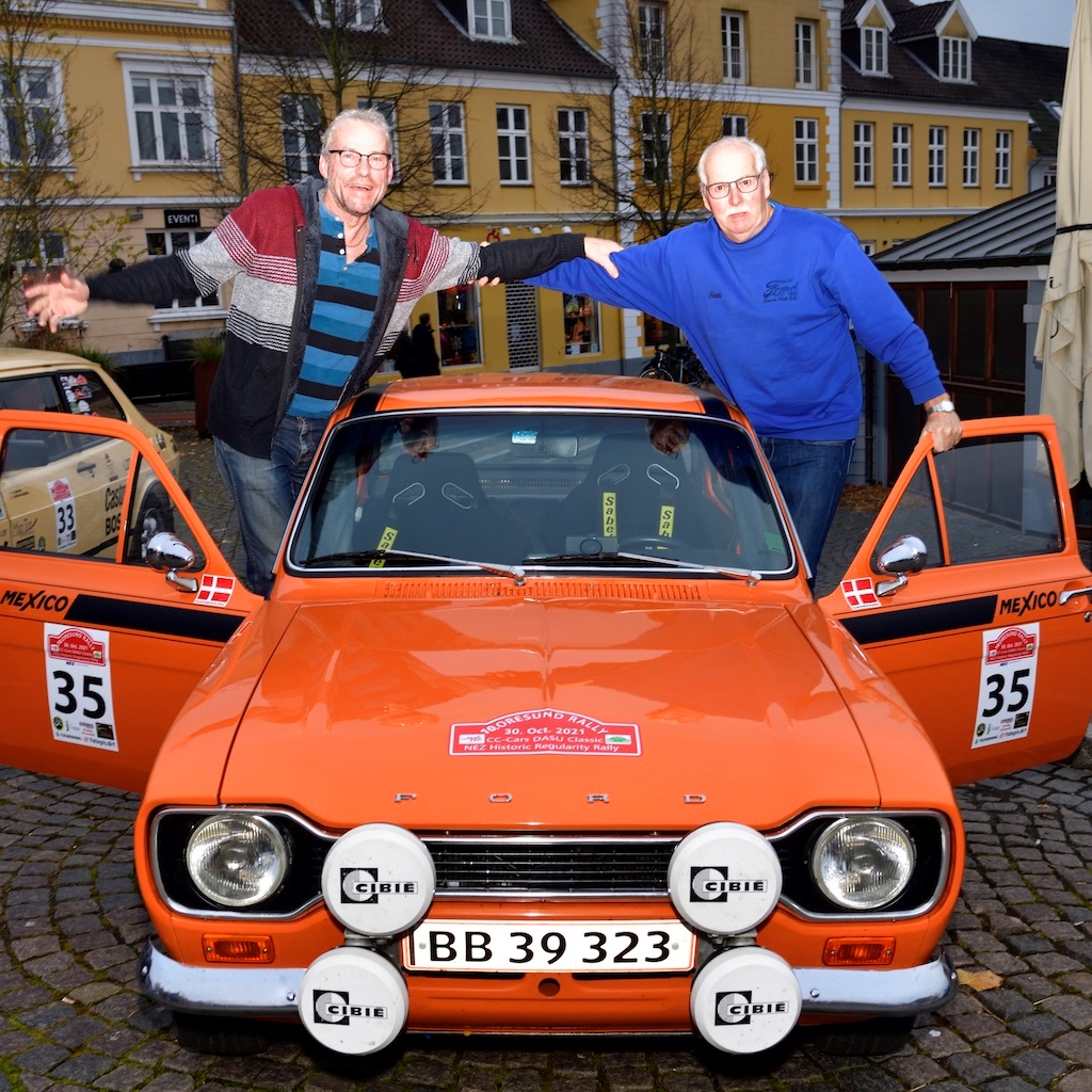 Vandt Oresund Rally i 2021, vil gerne gentage succesen: Finn Kristensen og Erik Rasmussen er blandt favoritterne i deres Ford Escort Mexico fra 1973.
(Foto: Michael Eisenberg)